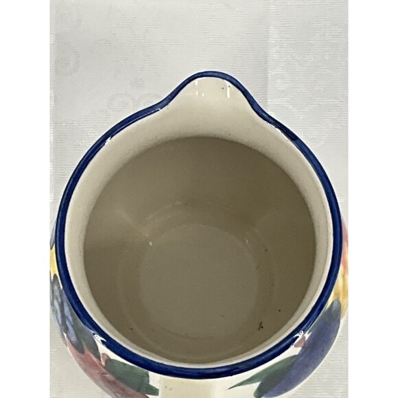 Hand-Painted Dansk Ceramic Pitcher With Fruit Design Made In Italy - Picture 7 of 8